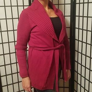 ELLE Burgundy Long Cardigan